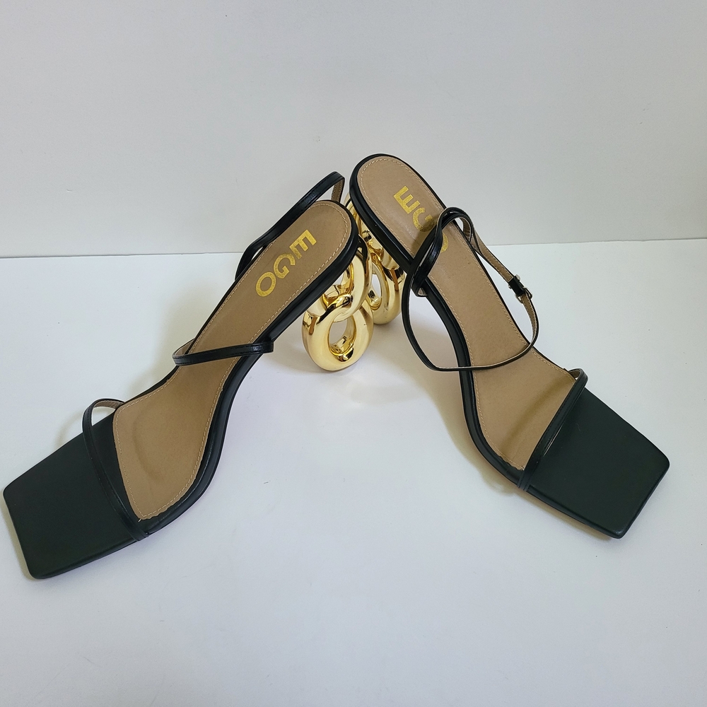 EGO Black Strappy Heels - Picture 4 of 11